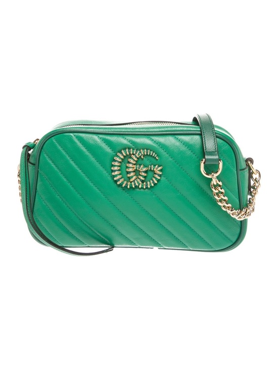 Gucci Handbags - Gucci GG Marmont Small Camera Bag Green Matelassé Leather Crossbody Dustbag